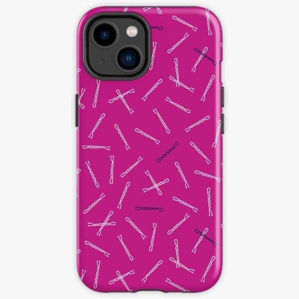 Hot Pink Hairpins Pattern by Elizabeth Attwood iPhone Tough Case