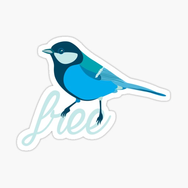 Mésange bleue et libre Sticker