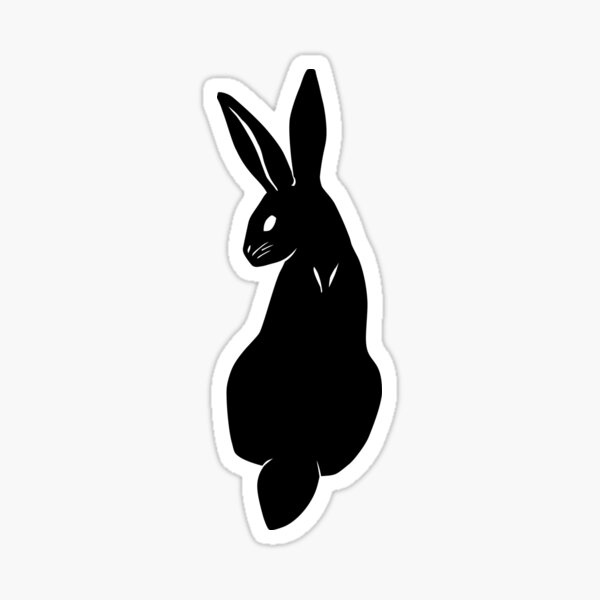 Classy Black Rabbit Silhouette Sticker