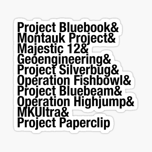 Item preview, Greatest Conspiracies list,  Project Bluebook, UFO's, aliens. Typography list. designed and sold by azule1.