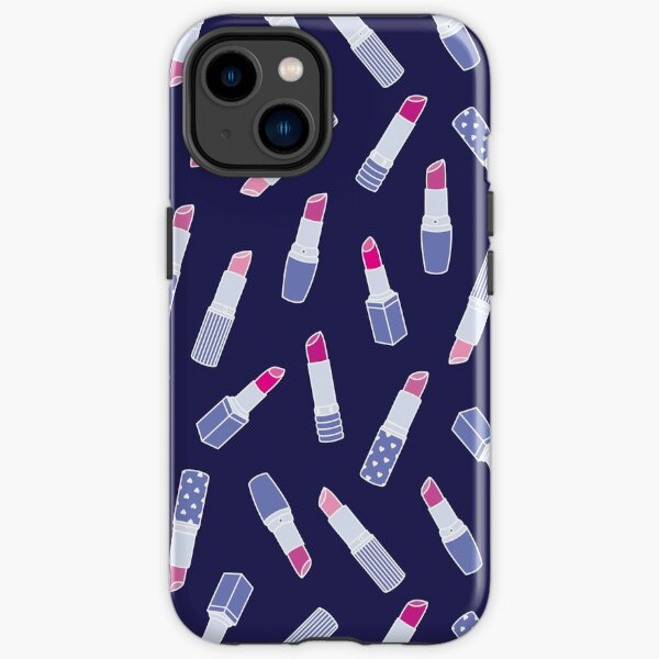 Navy Lipstick Pattern by Elizabeth Attwood iPhone Tough Case