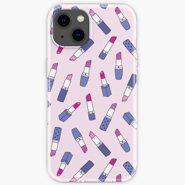 Pale Pink Lipstick Pattern by Elizabeth Attwood iPhone Soft Case