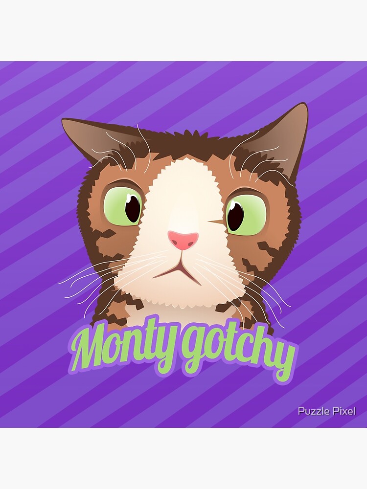Thumbnail 4 of 4, Pillow, Monty gotchy designed and sold by puzzlepixel.