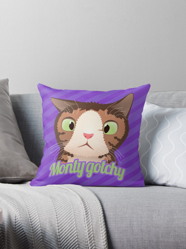 Thumbnail 1 of 4, Pillow, Monty gotchy designed and sold by puzzlepixel.