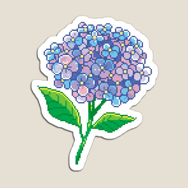 Pixel Hydrangea Magnet