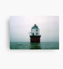 "Baltimore Lighthouse in Fog" Chesapeake Bay, Maryland. 1997 Leinwanddruck