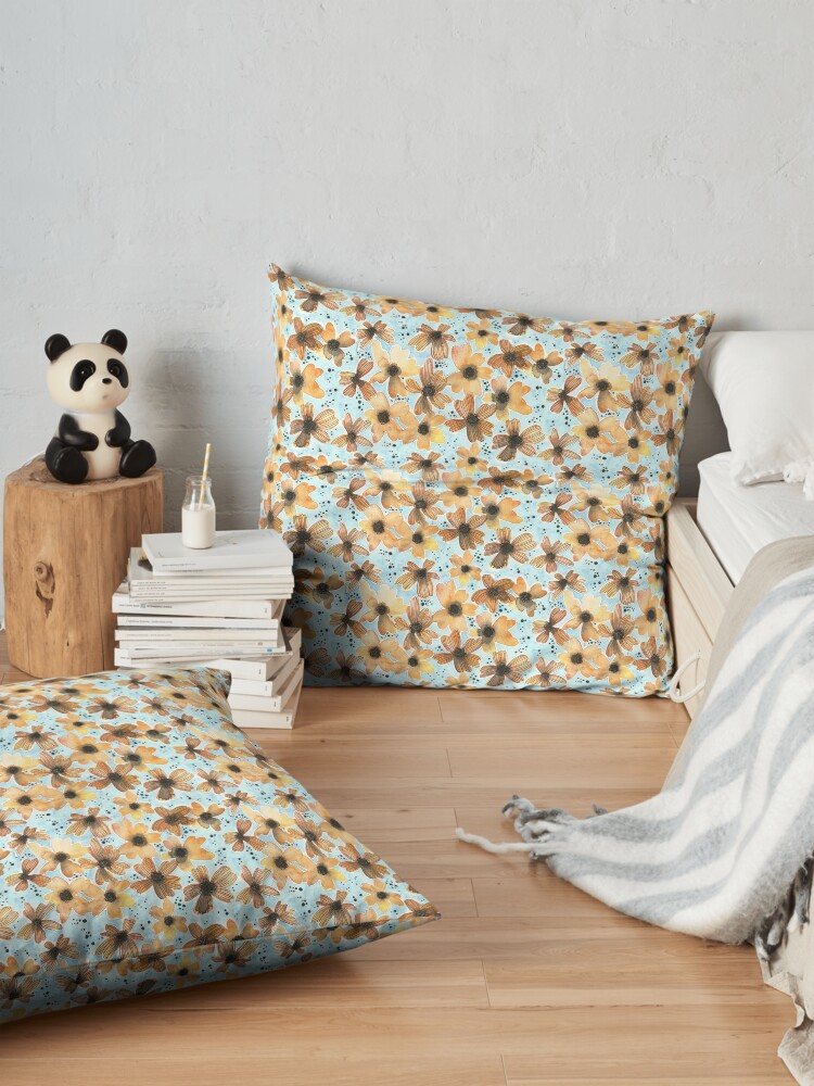 Alternate view of Hand Painted Floral Pattern - There's No Place Like Home Floor Pillow