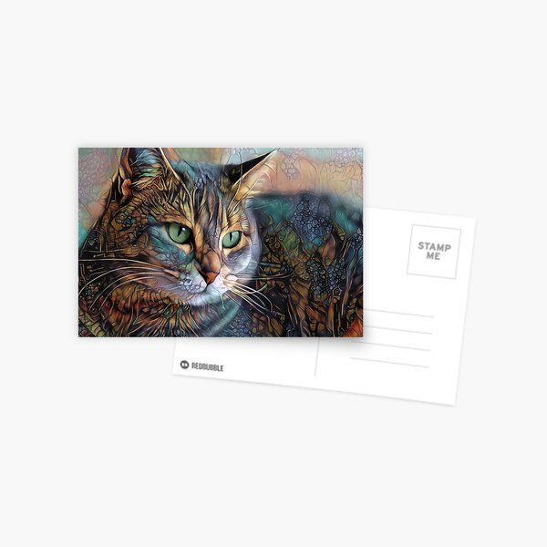 Psychedelic cat Postcard