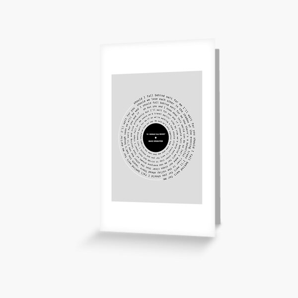 "If I Should Fall Behind" Lyric Poster Greeting Card