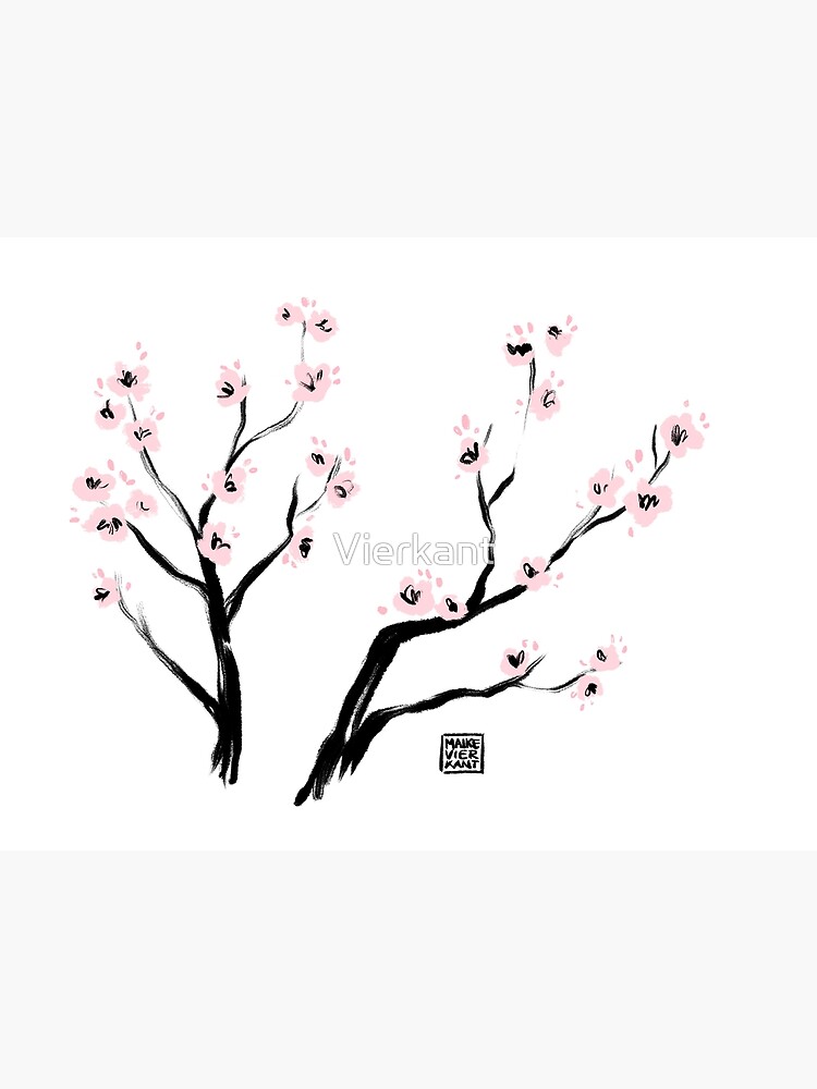 Sumi-E Cherry Blossoms by Vierkant