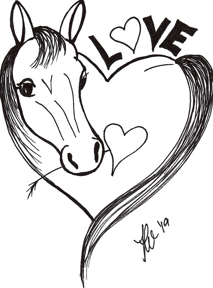 "Horse Heart" by wingsonafield Redbubble