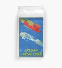 Italian Aerial Lines Vintage Travel Poster Duvet Cover