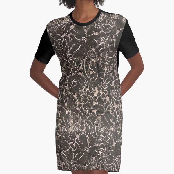 Yves and Catherine in Black and White Graphic T-Shirt Dress