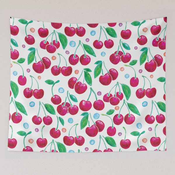 Item preview, Watercolour Cherries II | White Background designed and sold by RebeccaFlaherty.
