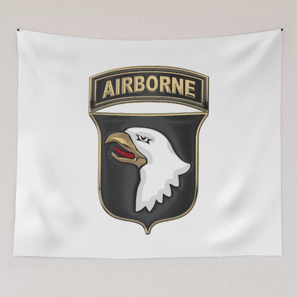 Item preview, 101st Airborne Division - 101st A B N Insignia over White Leather designed and sold by Serge Averbukh Art Studio.