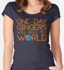 Funny Ginger Hair T Shirt - One Day Gingers Will Rule The World Women's Fitted Scoop T-Shirt