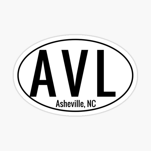 Asheville NC 3 Letter AVL Sticker