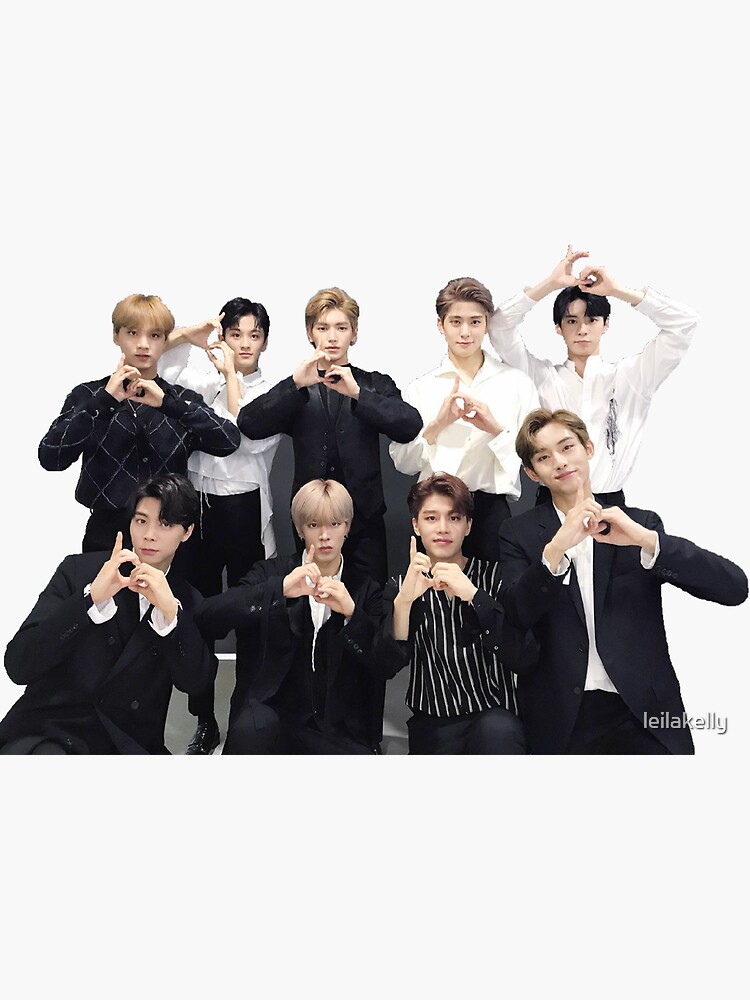 nct sticker nct 127 group photo sticker by leilakelly redbubble