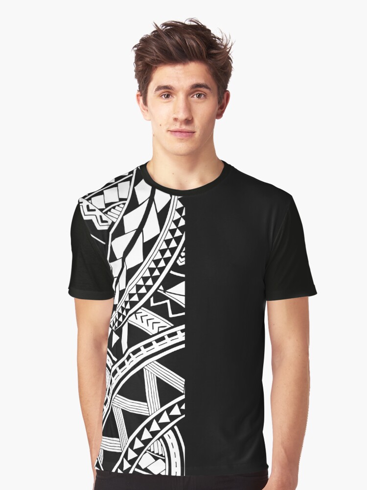 Polynesian Design T-shirts Black - ShopperBoard