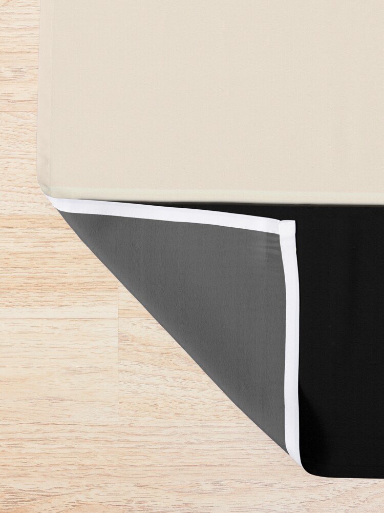 Alternate view of Black and Almond Cream Stripes - Tasteful Minimalist Color Block Pattern Shower Curtain