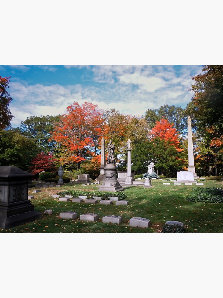 Thumbnail 3 of 3, Sticker, A nice autumn day in the cemetery. designed and sold by Scooterbob.