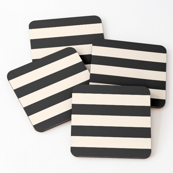 Item preview, Black and Almond Cream Stripes - Tasteful Minimalist Color Block Pattern designed and sold by kierkegaard.
