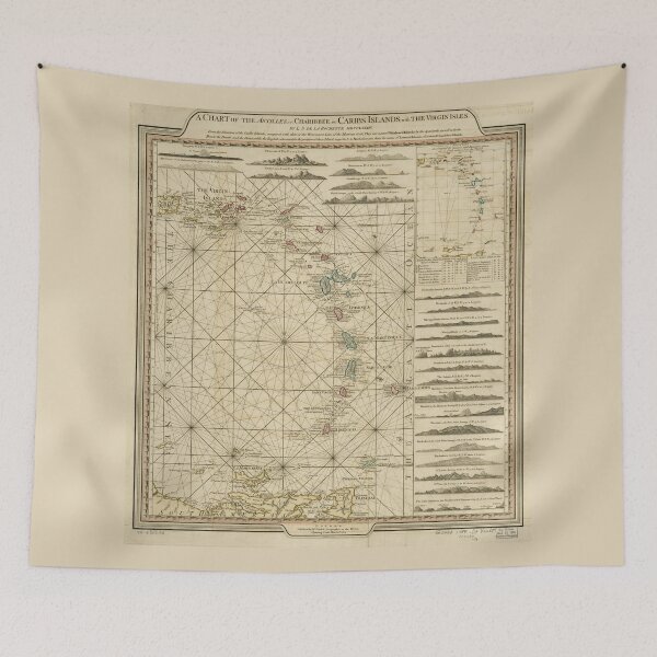 Aperçu de l'œuvre Antilles Charibbee Caribbean Virgin Isles Map (1784) créée et vendue par allhistory.