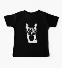 German Shepherd Black & White Stencil Baby Tee