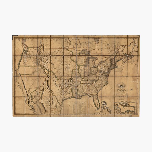 Item preview, Map of the Unitd States of America (1819) designed and sold by allhistory.