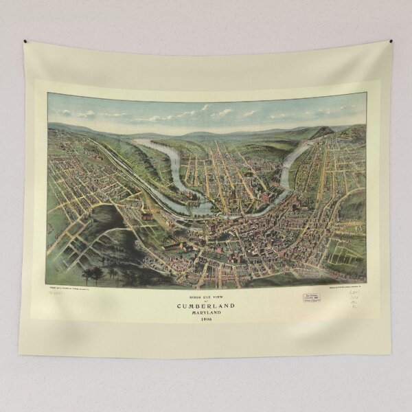 Item preview, Bird's eye view of Cumberland Maryland (1906) designed and sold by allhistory.