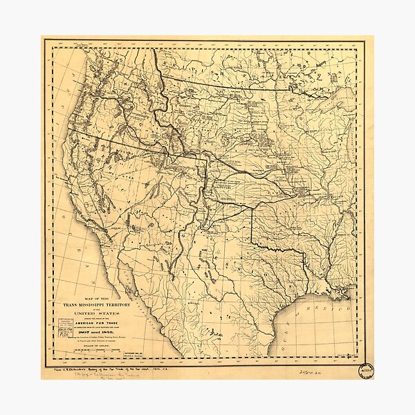 Item preview, Map of the Trans-Mississippi Between 1807 and 1843 designed and sold by allhistory.