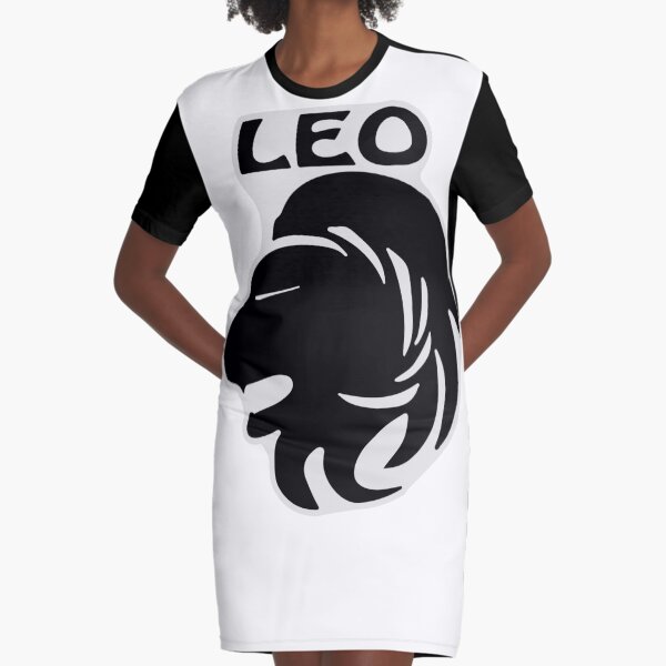 Leo Zodiac Picture Graphic T-Shirt Dress