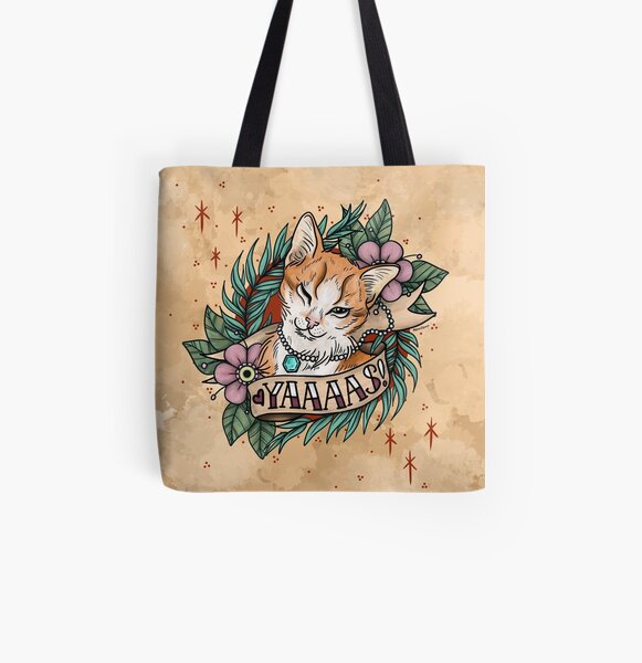 YAAAS Cat All Over Print Tote Bag