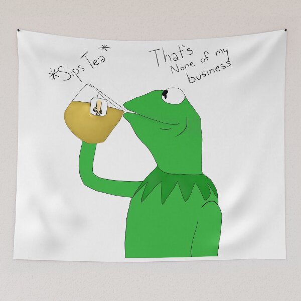 Item preview, Kermit the Frog Drinking Tea designed and sold by Rilachii.