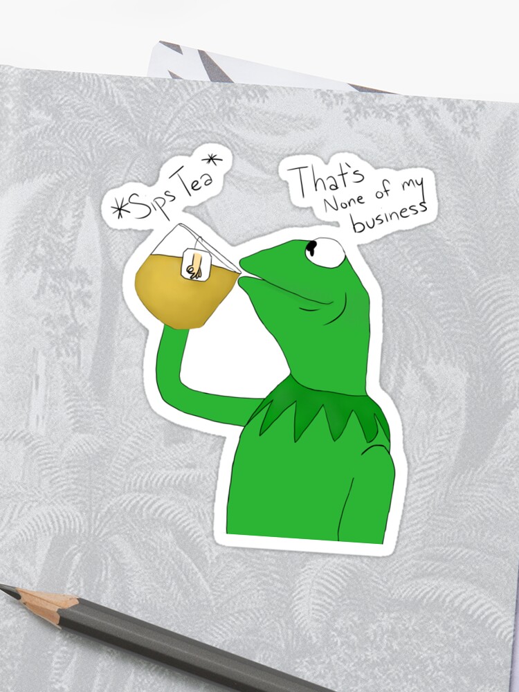 Kermit The Frog Drinking Tea Sticker