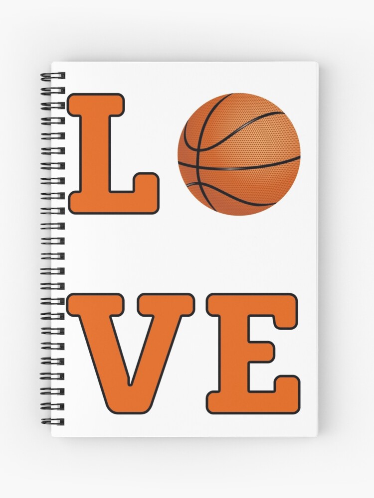 Cuaderno de espiral «Camiseta del baloncesto del amor» de bitsnbobs |  Redbubble