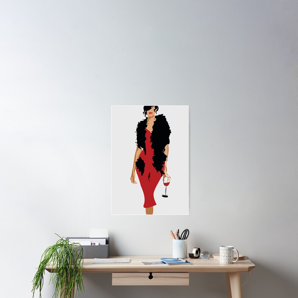 lady in red wine