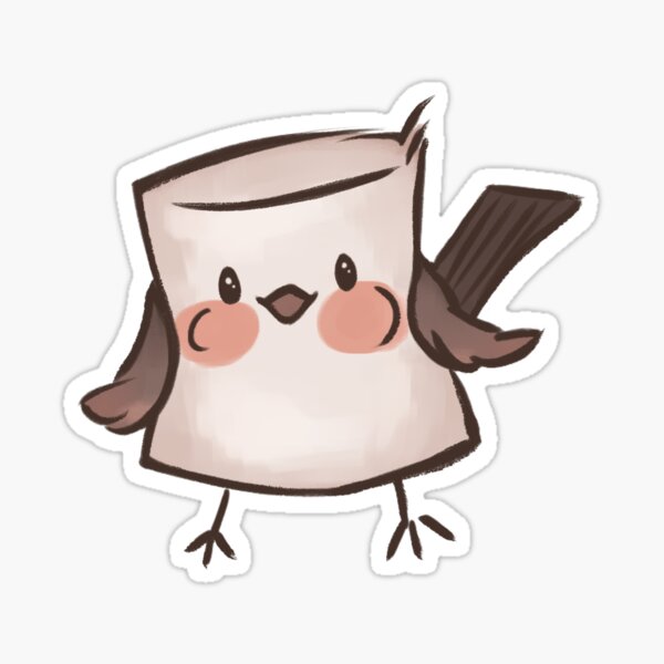 Marshmallow Bird (textless) Sticker