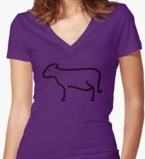 Cow Women's Fitted V-Neck T-Shirt
