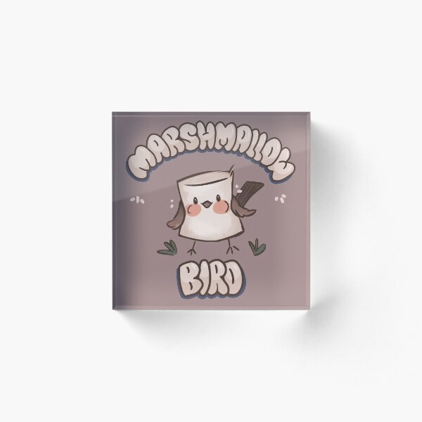 Marshmallow Bird Acrylic Block