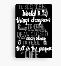Walter Mitty Life Motto - White Canvas Print
