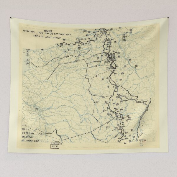 Aperçu de l'œuvre World War II Twelfth Army Group Situation Map October 24 1944 créée et vendue par allhistory.