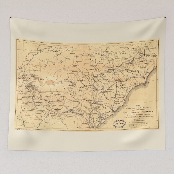 Item preview, Civil War Sherman's March from Atlanta to Goldsboro Map designed and sold by allhistory.