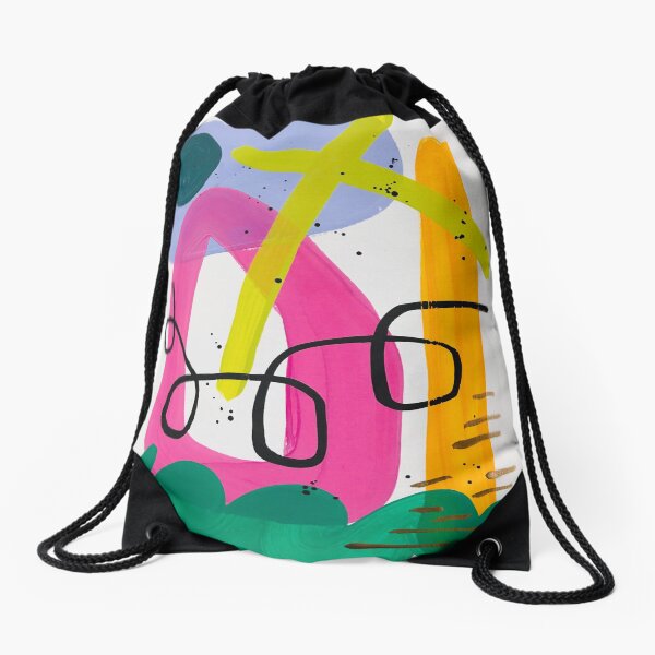 Happy Abstract #57 Drawstring Bag