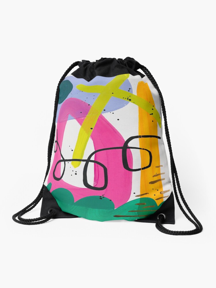 Thumbnail 1 of 3, Drawstring Bag, Happy Abstract #57 designed and sold by AR-GlitterFairy.