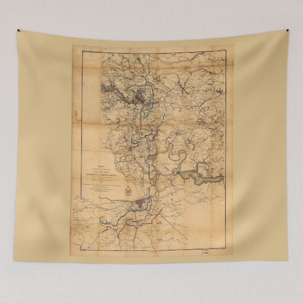 Item preview, Civil War Richmond and Petersburg Map (1865) designed and sold by allhistory.