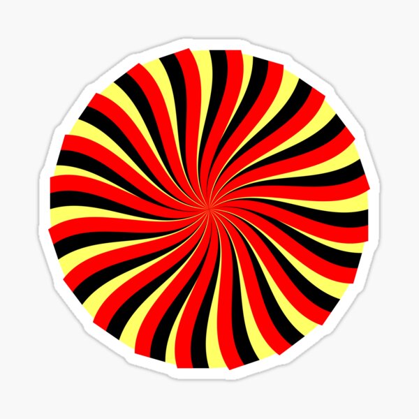 Spiral Schwarz Rot Gelb Sticker