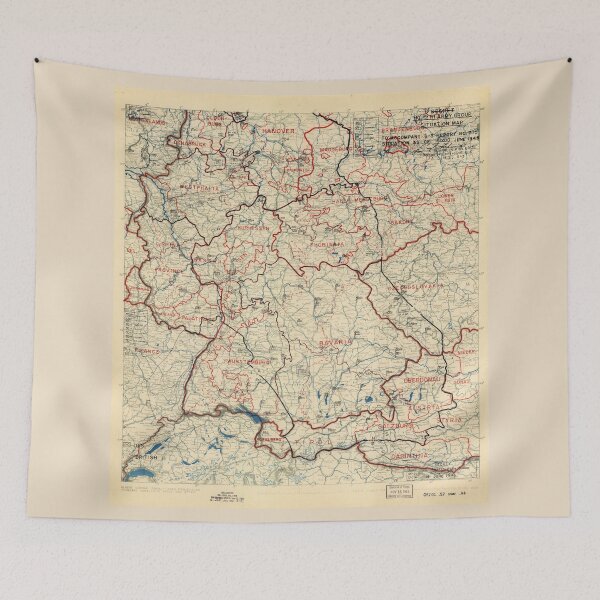 Aperçu de l'œuvre World War II Twelfth Army Group Situation Map June 15 1945 créée et vendue par allhistory.