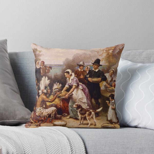 Item preview, The First Thanksgiving 1621 by Jean Leon Gerome Ferris designed and sold by allhistory.