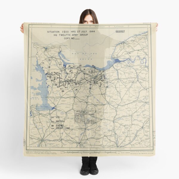 World War II Twelfth Army Group Situation Map July 27 1944 Scarf